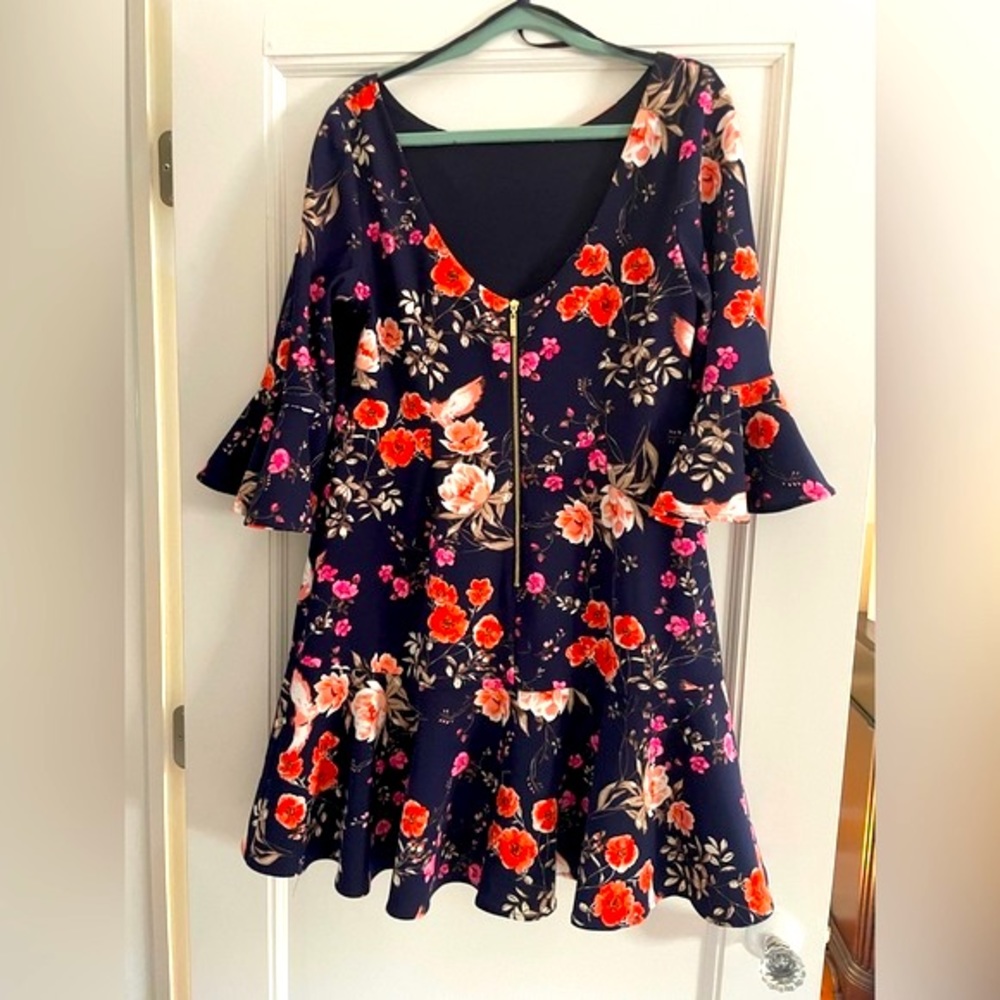 Eliza J Bell Sleeve Flounce Dress